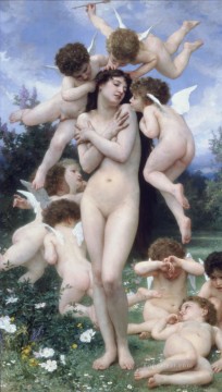 Le printemps angel William Adolphe Bouguereau nude Oil Paintings